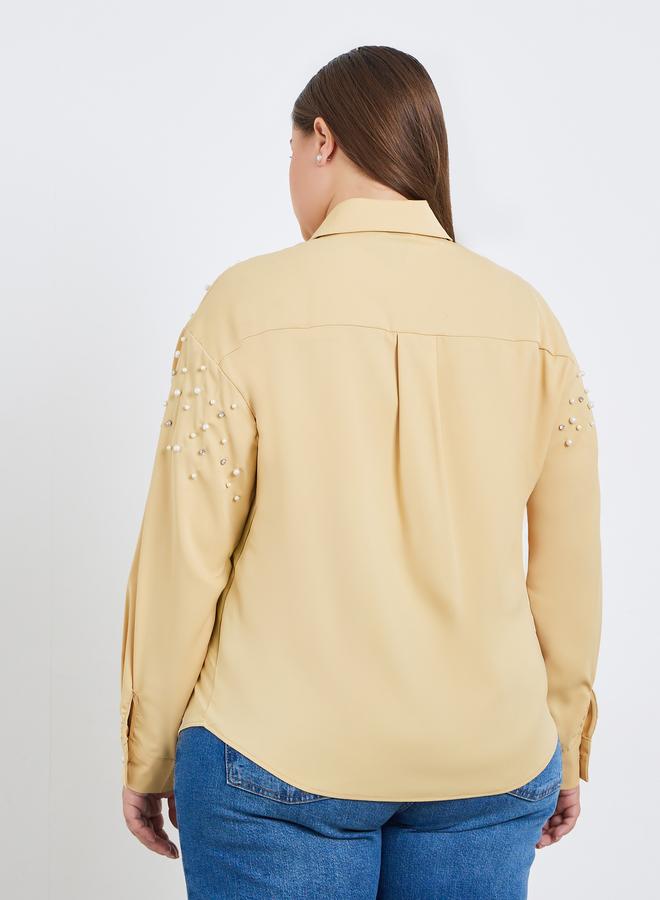 ستايلي بلوزة بمقاس كبير مرصعة بحجر الراين - Image 5